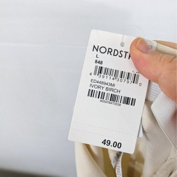 OPEN EDIT Women's Split Hem Knit Skinny Pants NWT Size Large Ivory Birch - Picture 5 of 9